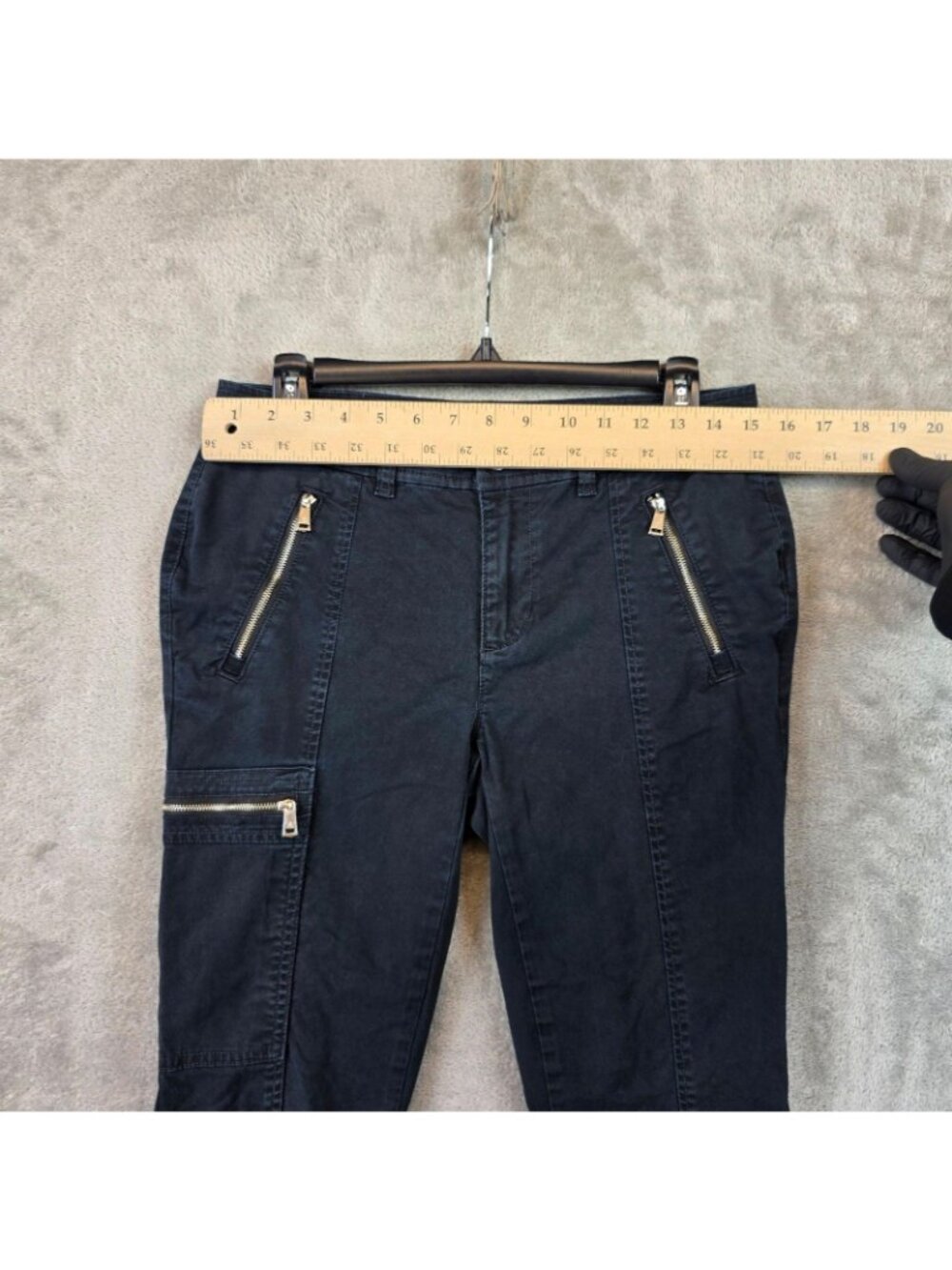 Lauren Ralph Lauren Cargo Pants Womens 4 Blue Twill Slim Ankle Zip Stretch - Picture 6 of 12